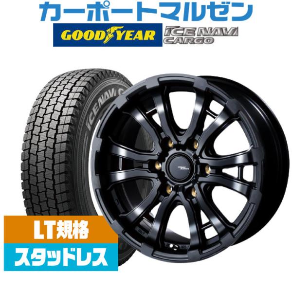 スタッドレスタイヤ ホイール4本セット インターミラノ マッドバーン XR-600S グッドイヤー ICE NAVI アイスナビ CARGO  195/80R1