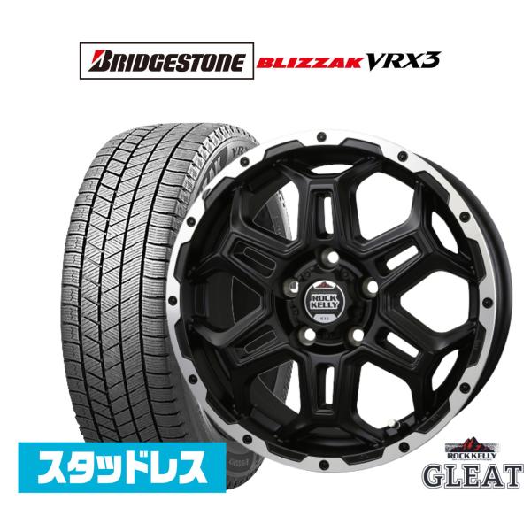 ブリヂストン BLIZZAK ブリザック VRX3 215/65R16 スタッドレスタイヤ ホイール4本セット BADX ロックケリー ROCK KELLY グ