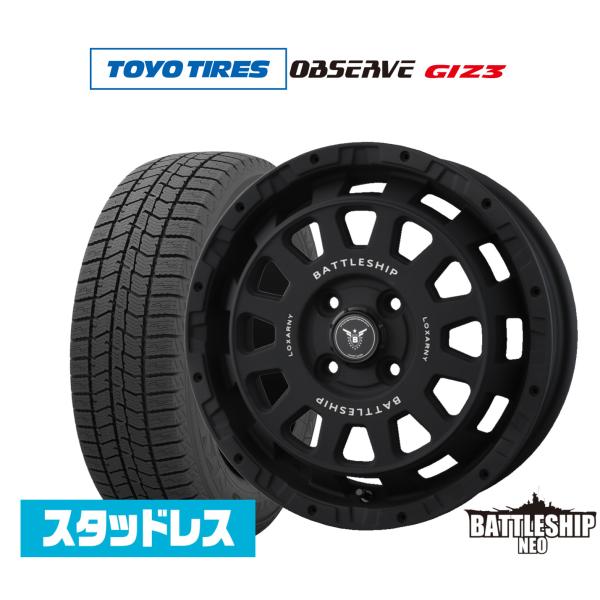 ロクサーニ スタッドレスタイヤ ホイール4本セット BADX バトルシップ