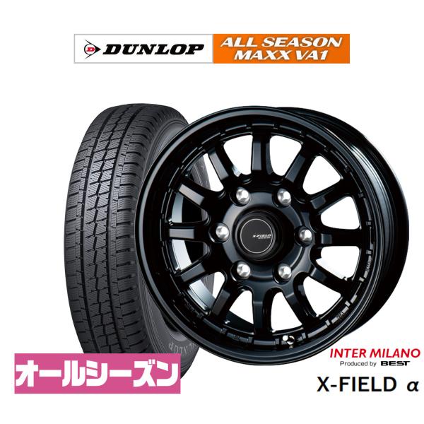 オールシーズンタイヤ ホイール4本セット インターミラノ クロスフィールド α(アルファ) ダンロップ ALL SEASON MAXX VA1 195/80R1
