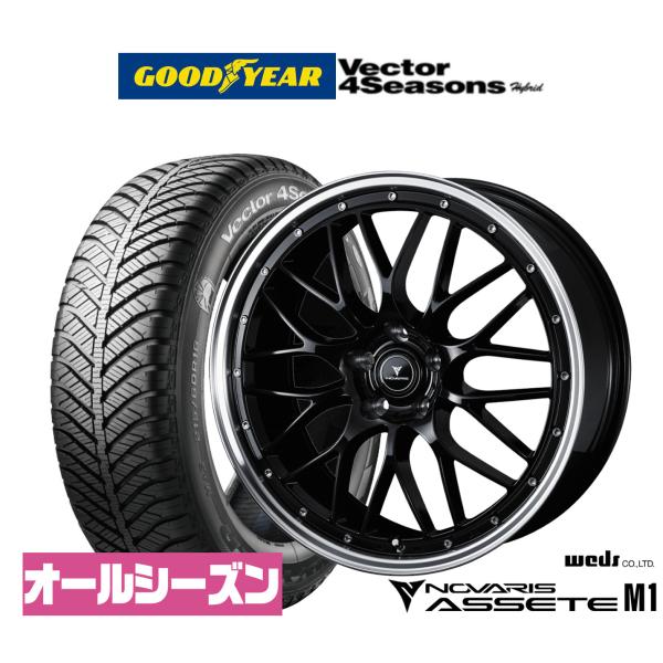 オールシーズンタイヤ ホイール4本セット ウェッズ ノヴァリス アセット M1 グッドイヤー VECTOR ベクター 4Seasons ハイブリッド  225/