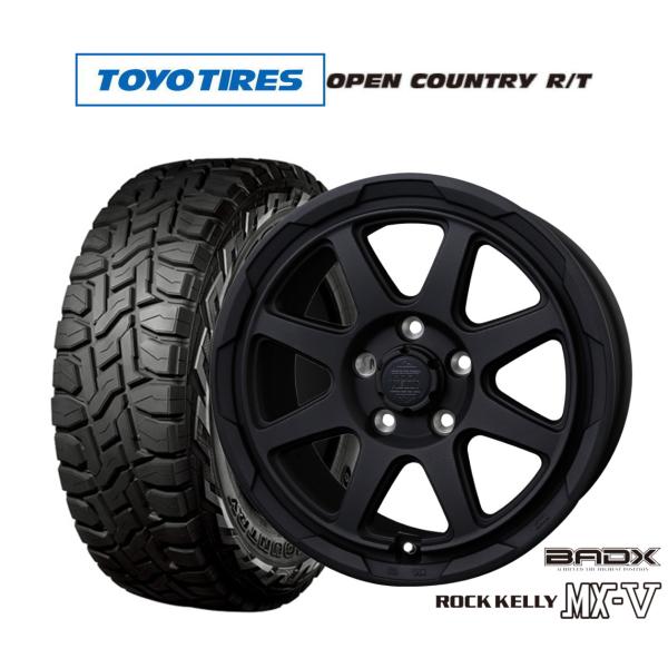 オフロードタイヤ ホイール4本セット BADX ロックケリー ROCK KELLY MX-V トーヨータイヤ OPEN COUNTRY オープンカントリー RT