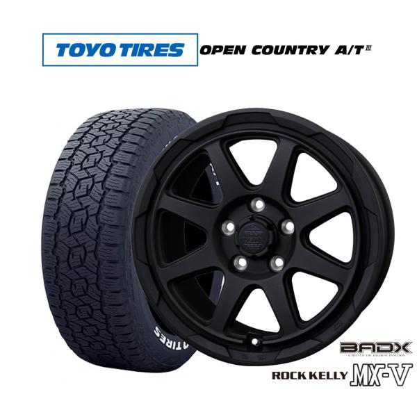 オフロードタイヤ ホイール4本セット BADX ロックケリー ROCK KELLY MX-V トーヨータイヤ OPEN COUNTRY オープンカントリー AT