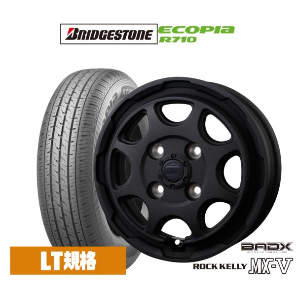 サマータイヤ ホイール4本セット BADX ロックケリー ROCK KELLY MX-V ブリヂストン ECOPIA エコピア R710 155/80R14