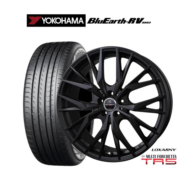 サマータイヤ ホイール4本セット BADX ロクサーニ マルチフォルケッタ TR5 Black Edition ヨコハマ BluEarth ブルーアース RV0