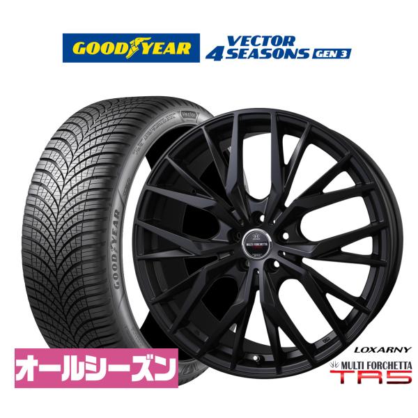 オールシーズンタイヤ ホイール4本セット BADX ロクサーニ マルチフォルケッタ TR5 Black Edition グッドイヤー VECTOR ベクター 4