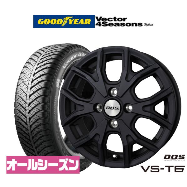 オールシーズンタイヤ ホイール4本セット BADX D,O,S(DOS) VS-T6 グッドイヤー VECTOR ベクター 4Seasons ハイブリッド  1
