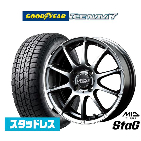 スタッドレスタイヤ ホイール4本セット MID ホイールズ スタッグ