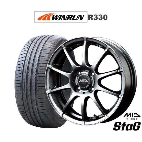 サマータイヤ ホイール4本セット MID ホイールズ スタッグ WINRUN ウインラン R330 185/55R16