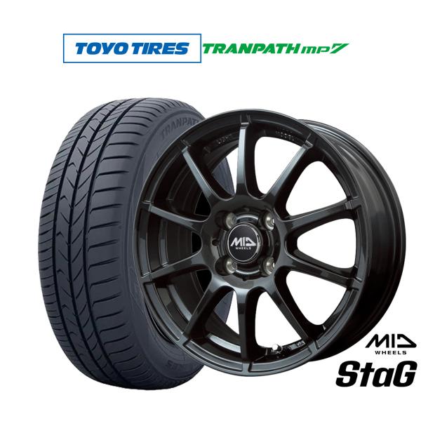サマータイヤ ホイール4本セット MID ホイールズ スタッグ トーヨータイヤ トランパス TRANPATH mp7  175/65R15