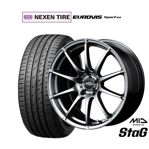 サマータイヤ ホイール4本セット MID ホイールズ スタッグ NEXEN ネクセン ロードストーン ユーロビズ Sport 04 215/45R18