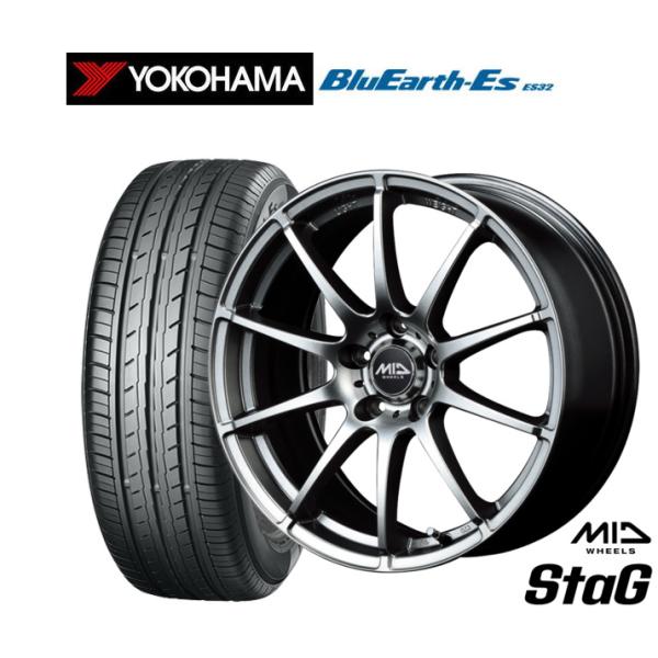 サマータイヤ ホイール4本セット MID ホイールズ スタッグ ヨコハマ BluEarth-ES ブルーアースイーエス ES32 215/55R17