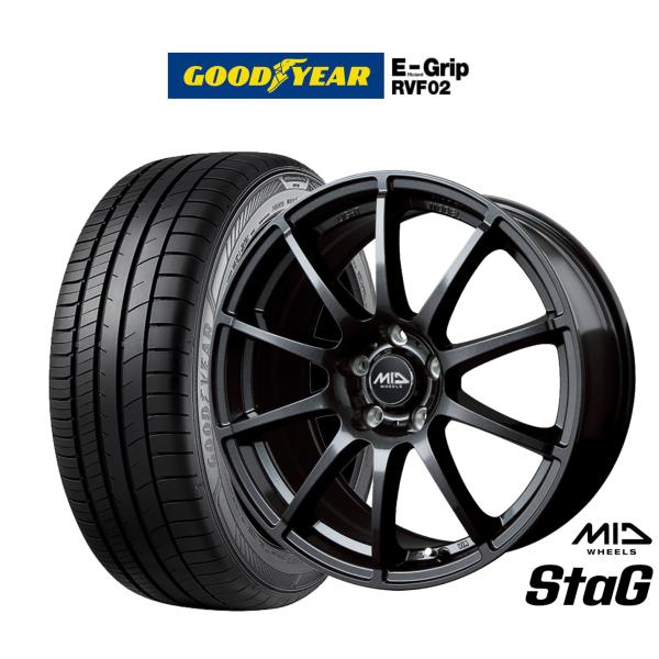 サマータイヤ ホイール4本セット MID ホイールズ スタッグ グッドイヤー エフィシエント グリップ RVF02 225/45R18