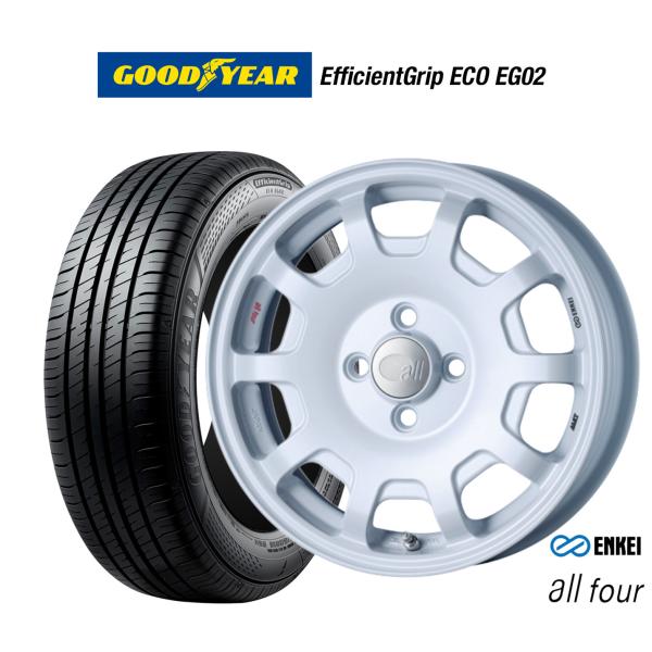 サマータイヤ ホイール4本セット エンケイ all-four(オールフォー) グッドイヤー エフィシエント グリップ エコ EG02 165/55R15