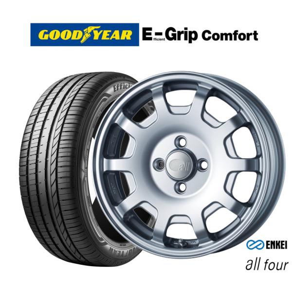 サマータイヤ ホイール4本セット エンケイ all-four(オールフォー) グッドイヤー エフィシエント グリップ コンフォート 165/55R15