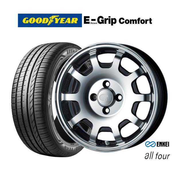 サマータイヤ ホイール4本セット エンケイ all-four(オールフォー) グッドイヤー エフィシエント グリップ コンフォート 165/55R15