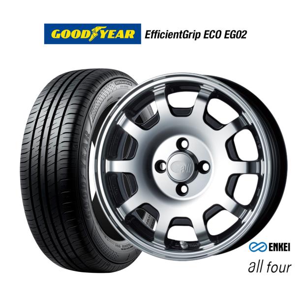 サマータイヤ ホイール4本セット エンケイ all-four(オールフォー) グッドイヤー エフィシエント グリップ エコ EG02 165/50R15