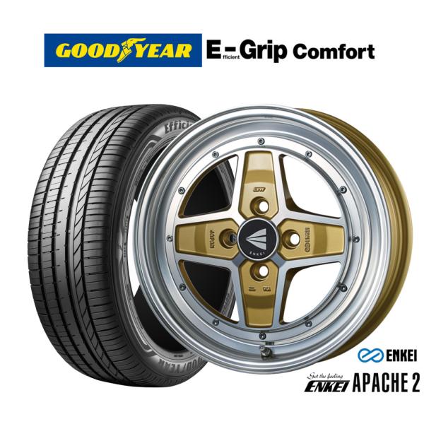 サマータイヤ ホイール4本セット エンケイ APACHE2(アパッチ2) グッドイヤー エフィシエント グリップ コンフォート 165/55R15