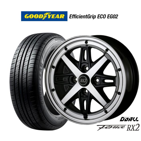 サマータイヤ ホイール4本セット ドゥオール アルジェノン フェニーチェ RX2 グッドイヤー エフィシエント グリップ エコ EG02 165/55R14
