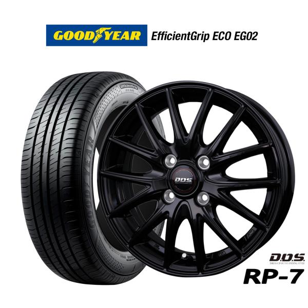 サマータイヤ ホイール4本セット BADX D,O,S(DOS) RP-7 グッドイヤー エフィシエント グリップ エコ EG02 165/55R14