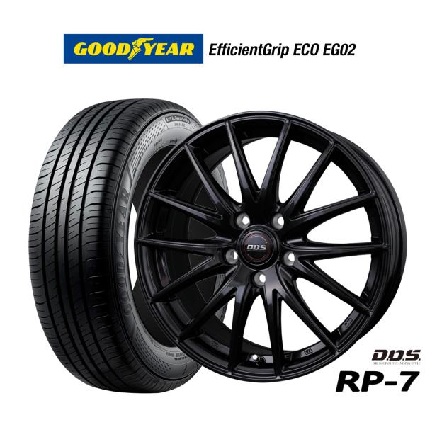 サマータイヤ ホイール4本セット BADX D,O,S(DOS) RP-7 グッドイヤー エフィシエント グリップ エコ EG02 185/65R15