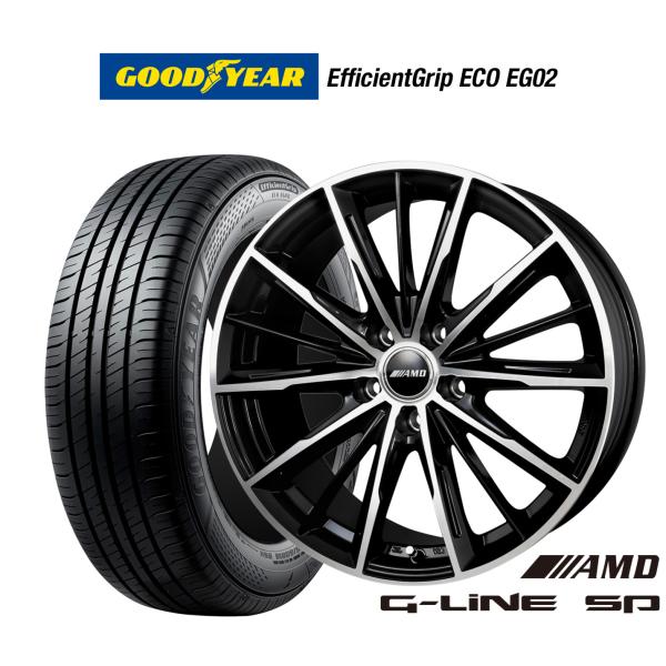 サマータイヤ ホイール4本セット BADX AMD G-Line SP グッドイヤー エフィシエント グリップ エコ EG02 195/65R15