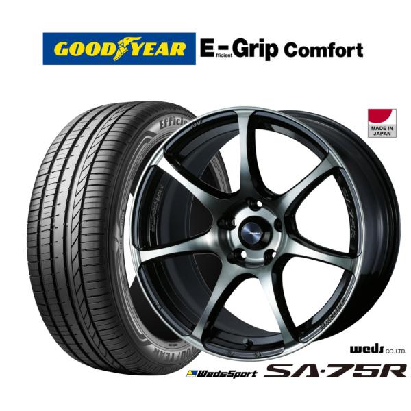 サマータイヤ ホイール4本セット ウェッズ ウェッズスポーツ SA-75R グッドイヤー エフィシエント グリップ コンフォート 195/45R17