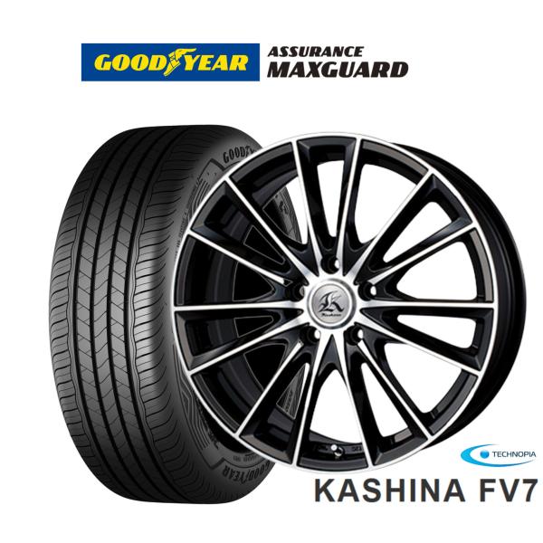 サマータイヤ ホイール4本セット テクノピア カシーナ FV-7 グッドイヤー アシュアランス マックスガード 225/40R18