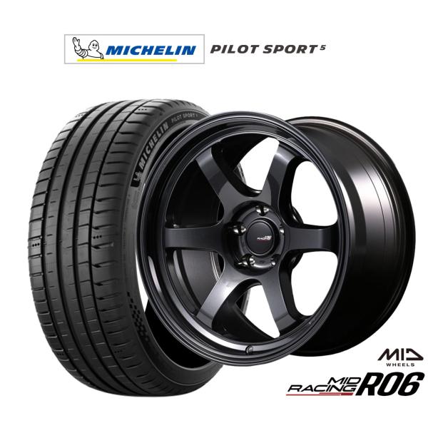 サマータイヤ ホイール4本セット MID レーシング R06 ミシュラン パイロット スポーツ 5 225/50R18