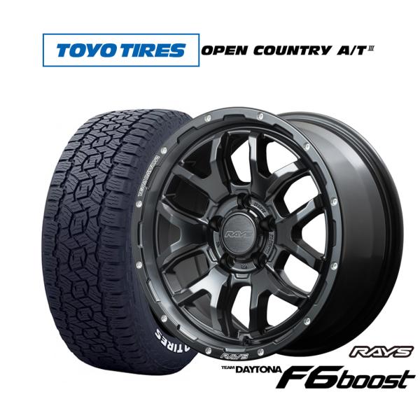 オフロードタイヤ ホイール4本セット レイズ チームデイトナ F6ブースト トーヨータイヤ OPEN COUNTRY オープンカントリー AT3(ホワイトレター