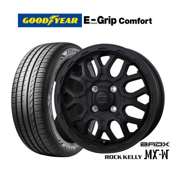 サマータイヤ ホイール4本セット BADX ロックケリー ROCK KELLY MX-W グッドイヤー エフィシエント グリップ コンフォート 165/55R1