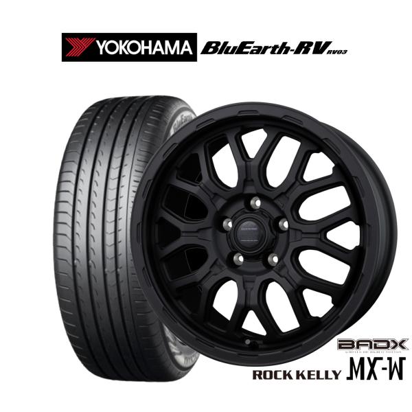 サマータイヤ ホイール4本セット BADX ロックケリー ROCK KELLY MX-W ヨコハマ BluEarth ブルーアース RV03(RV-03) 20