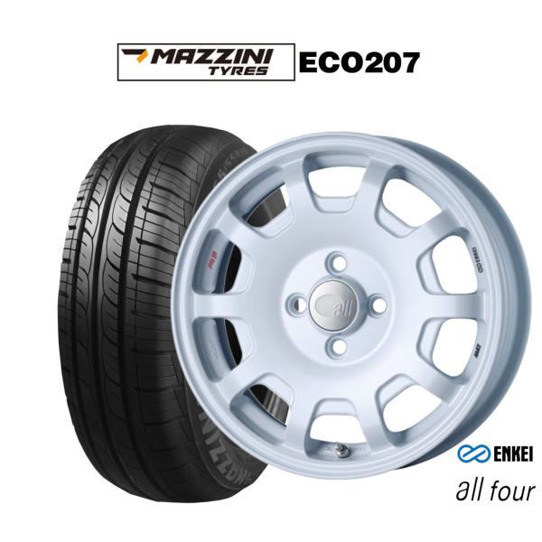 サマータイヤ ホイール4本セット エンケイ all-four(オールフォー) Best Choice MAZZINI(マジーニ) ECO 207 165/55R
