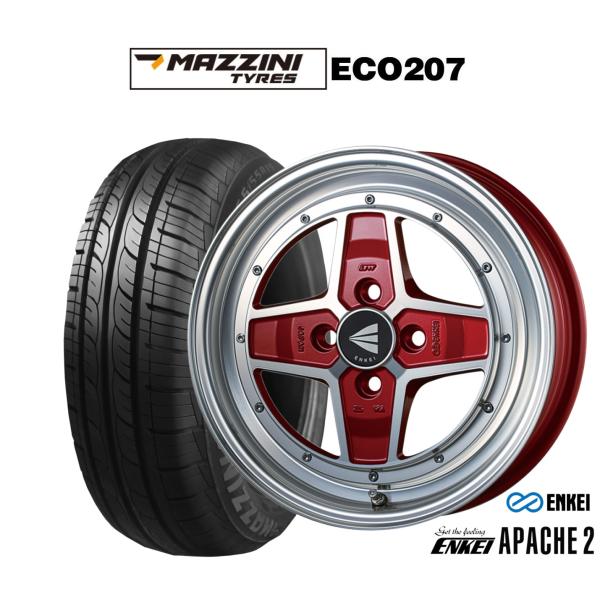 サマータイヤ ホイール4本セット エンケイ APACHE2(アパッチ2) Best Choice MAZZINI(マジーニ) ECO 207 165/55R15