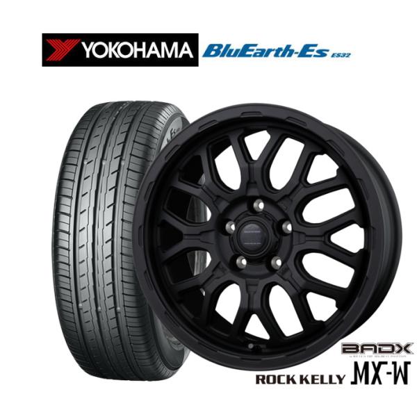 サマータイヤ ホイール4本セット BADX ロックケリー ROCK KELLY MX-W ヨコハマ BluEarth-ES ブルーアースイーエス ES32 21
