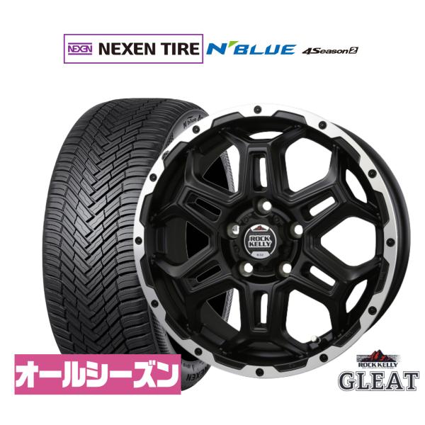 サマータイヤ ホイール4本セット BADX ロックケリー ROCK KELLY グリート(5穴) NEXEN ネクセン N blue 4Season2 (オール