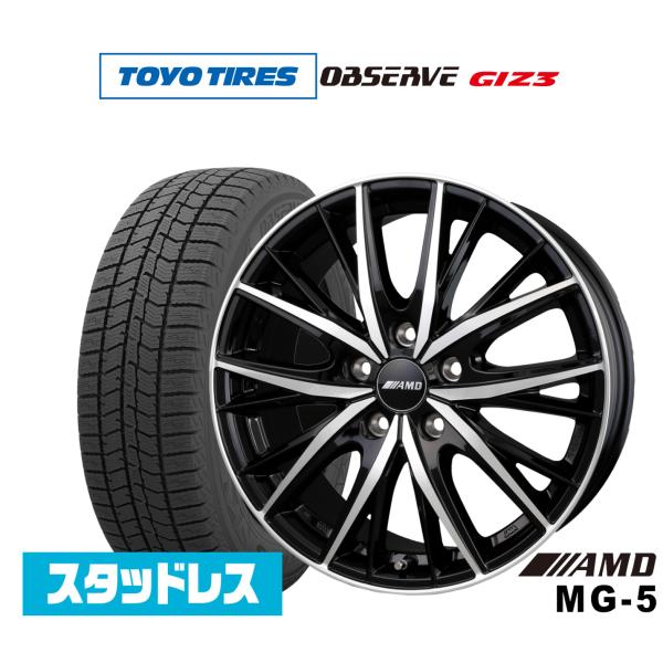 スタッドレスタイヤ スタッドレスタイヤ ホイール4本セット BADX AMD MG-5 トーヨー