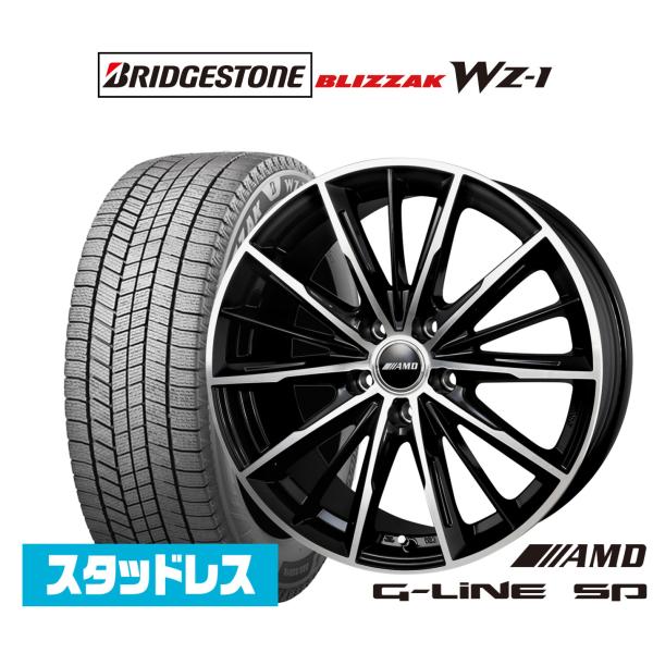 スタッドレスタイヤ4本　ブリヂストンブリザック WZ-1 205/60R16 スタッドレスタイヤ ホイール4本セット BADX AMD G-Line SP
