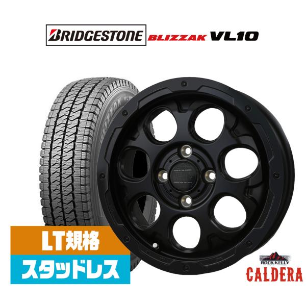 ブリヂストン BLIZZAK ブリザック VL10(LT用) 145/80R12 スタッドレスタイヤ ホイール4本セット BADX ロックケリー ROCK KE