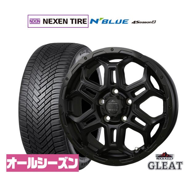 サマータイヤ ホイール4本セット BADX ロックケリー ROCK KELLY グリート Black Edition(5穴) NEXEN ネクセン N blue