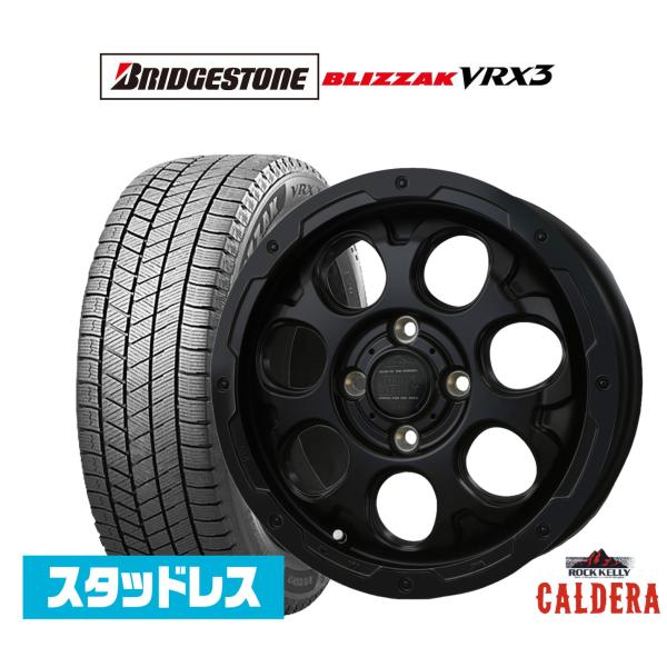ブリヂストン BLIZZAK ブリザック VRX3 155/65R14 スタッドレスタイヤ ホイール4本セット BADX ロックケリー ROCK KELLY カ
