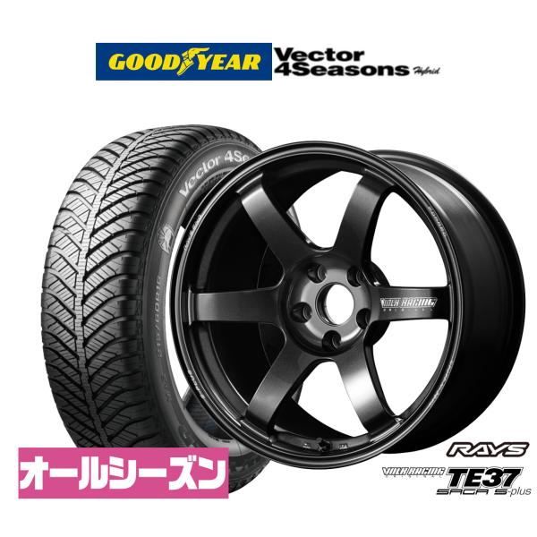 オールシーズンタイヤ ホイール4本セット レイズ ボルクレーシング TE37 サーガ S-plus グッドイヤー VECTOR ベクター 4Seasons ハイ