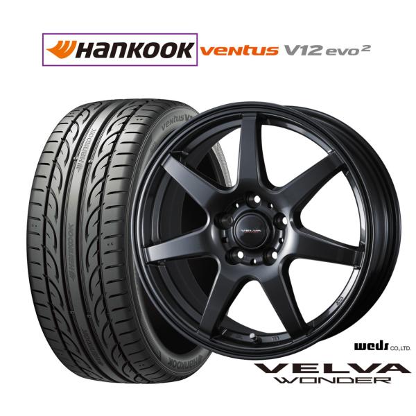 215/50ZR17 ブラックホイールセット 4本 WEDS（ウェッズ） サマータイヤ ホイール4本セット ヴェルヴァ