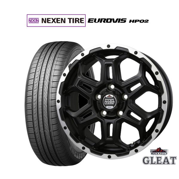 サマータイヤ ホイール4本セット BADX ロックケリー ROCK KELLY グリート(5穴) NEXEN ネクセン ロードストーン ユーロビズ HP02 2