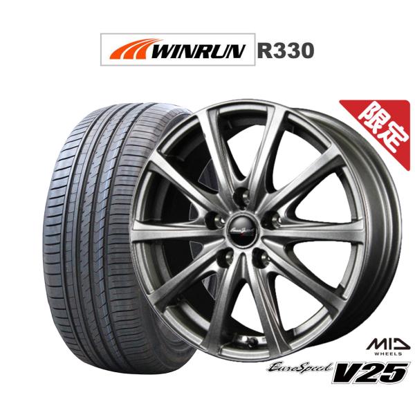 【数量限定】サマータイヤ ホイール4本セット MID ユーロスピード V25 WINRUN ウインラン R330 205/45R17