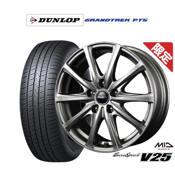 【数量限定】サマータイヤ ホイール4本セット MID ユーロスピード V25 ダンロップ GRANDTREK グラントレック PT5 215/60R17