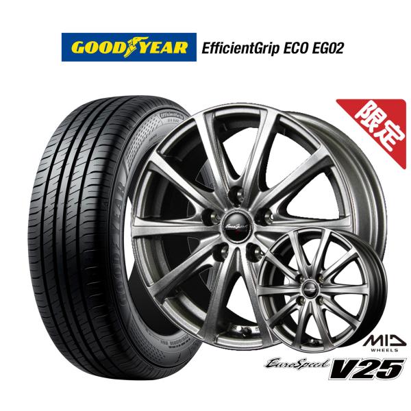 サマータイヤ ホイール4本セット MID 数量限定品 ユーロスピード V25 グッドイヤー エフィシエント グリップ エコ EG02 195/65R15