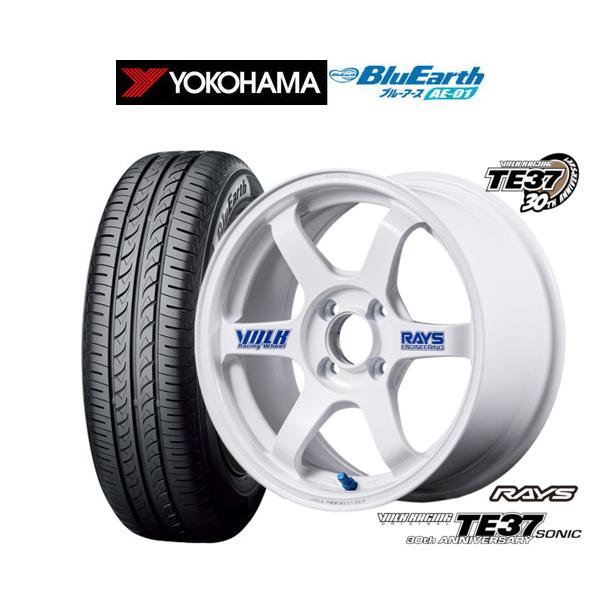 ②ガリ傷無し！RAYS TE37 SONIC 15インチ・ブルーアース4本セット RAYS サマータイヤ ホイール4本セット レイズ ボルクレーシング TE37