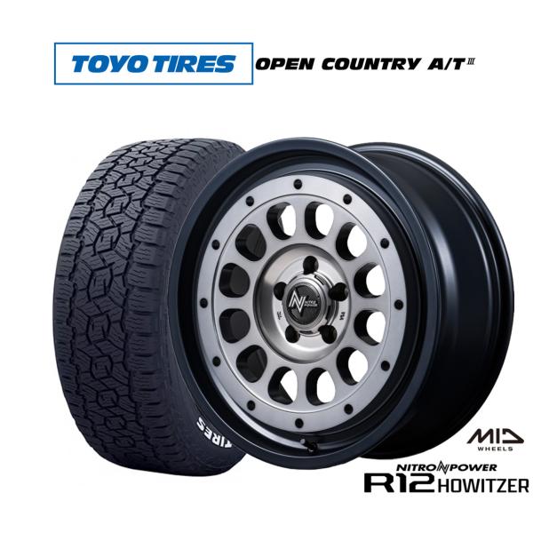 オフロードタイヤ ホイール4本セット MID ナイトロパワー R12 ハウザー トーヨータイヤ OPEN COUNTRY オープンカントリー AT3(ホワイトレ