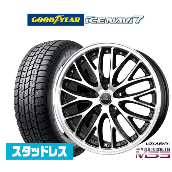 マルチフォルケッタ18インチ ＆ ICE NAVI7(アイスナビ7) ロクサーニ スタッドレスタイヤ ホイール4本セット BADX マルチ